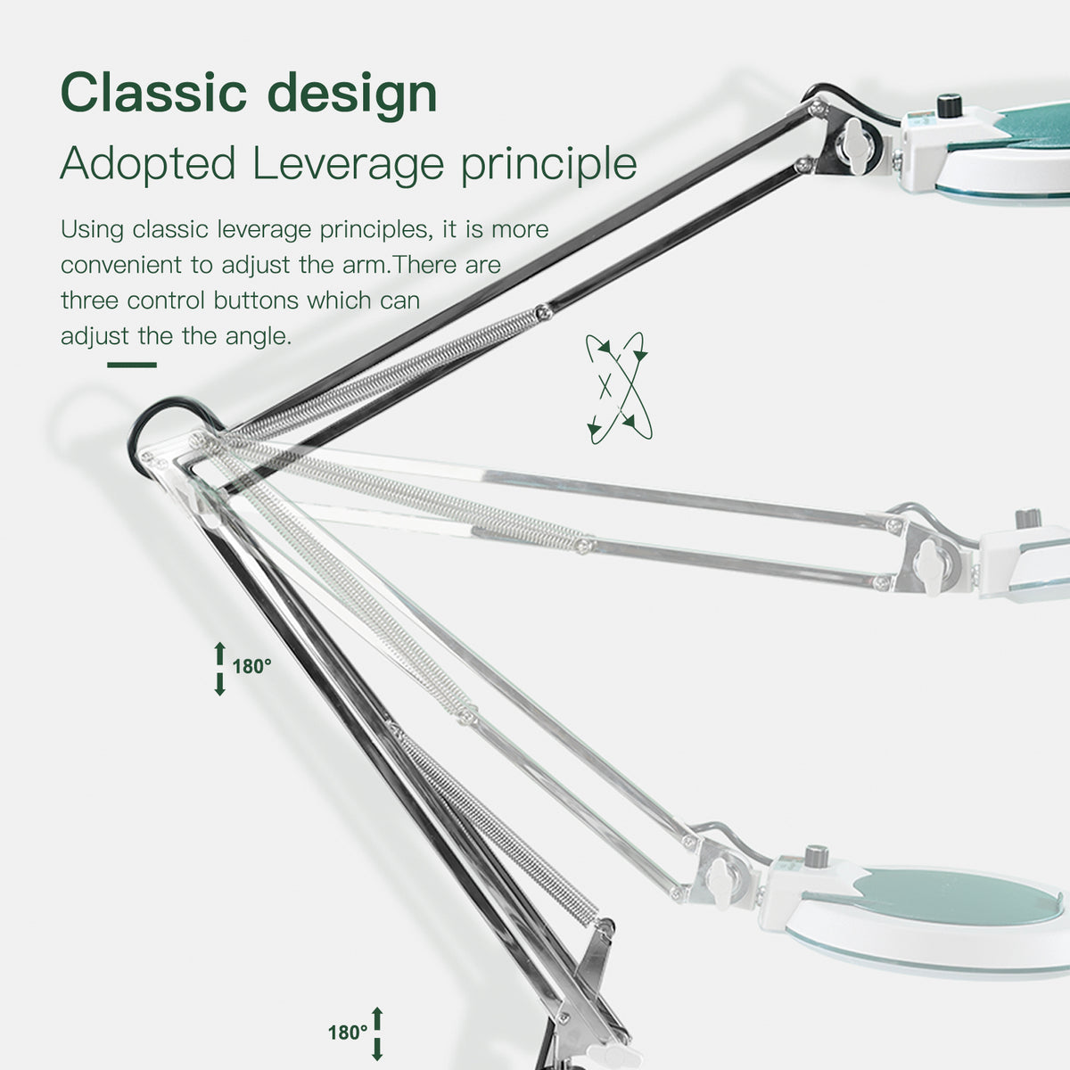Gynnx GY-CL02 adjustable swing-arm positioning detail