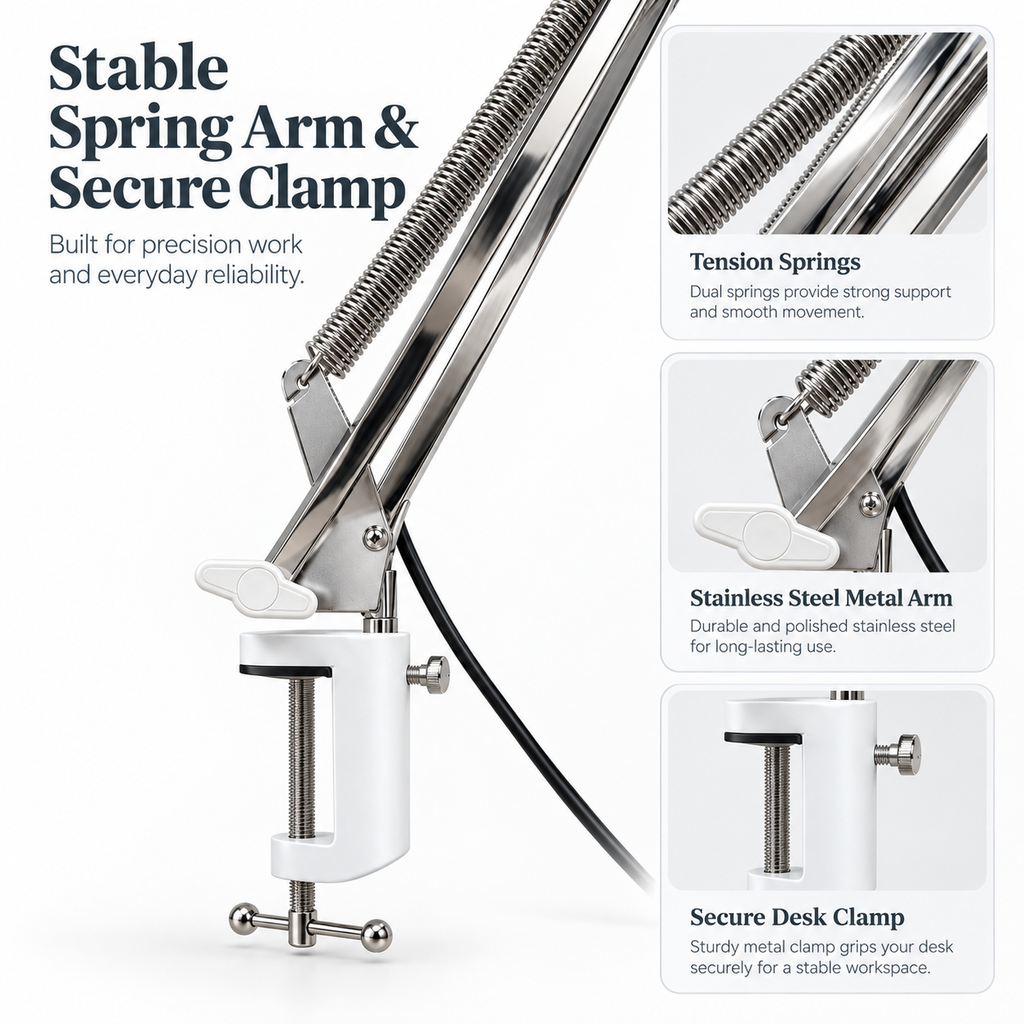 Dimmable LED Clamp Magnifying Lamp