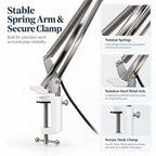 Dimmable LED Clamp Magnifying Lamp