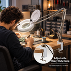 Dimmable LED Clamp Magnifying Lamp