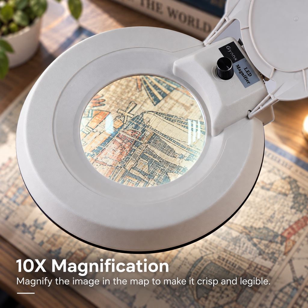 Dimmable LED Clamp Magnifying Lamp