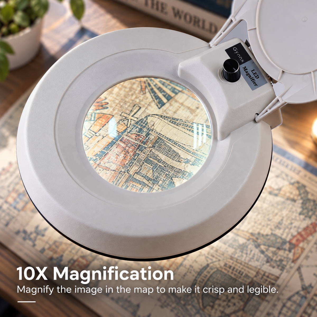 Dimmable LED Clamp Magnifying Lamp