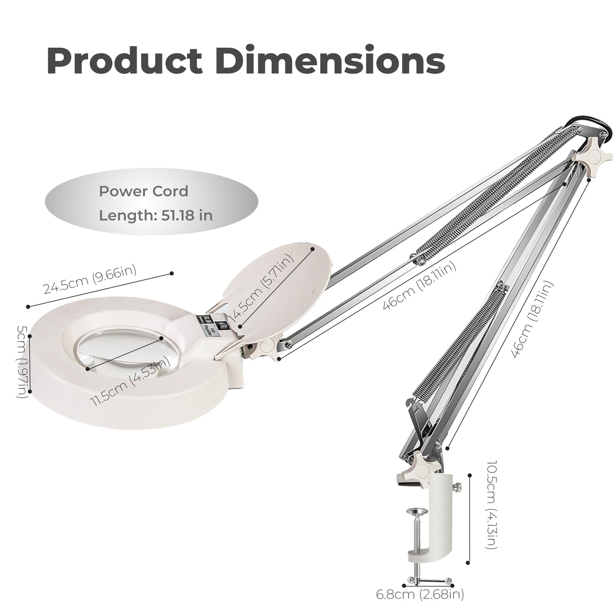 Classic LED Clamp Magnifying Lamp