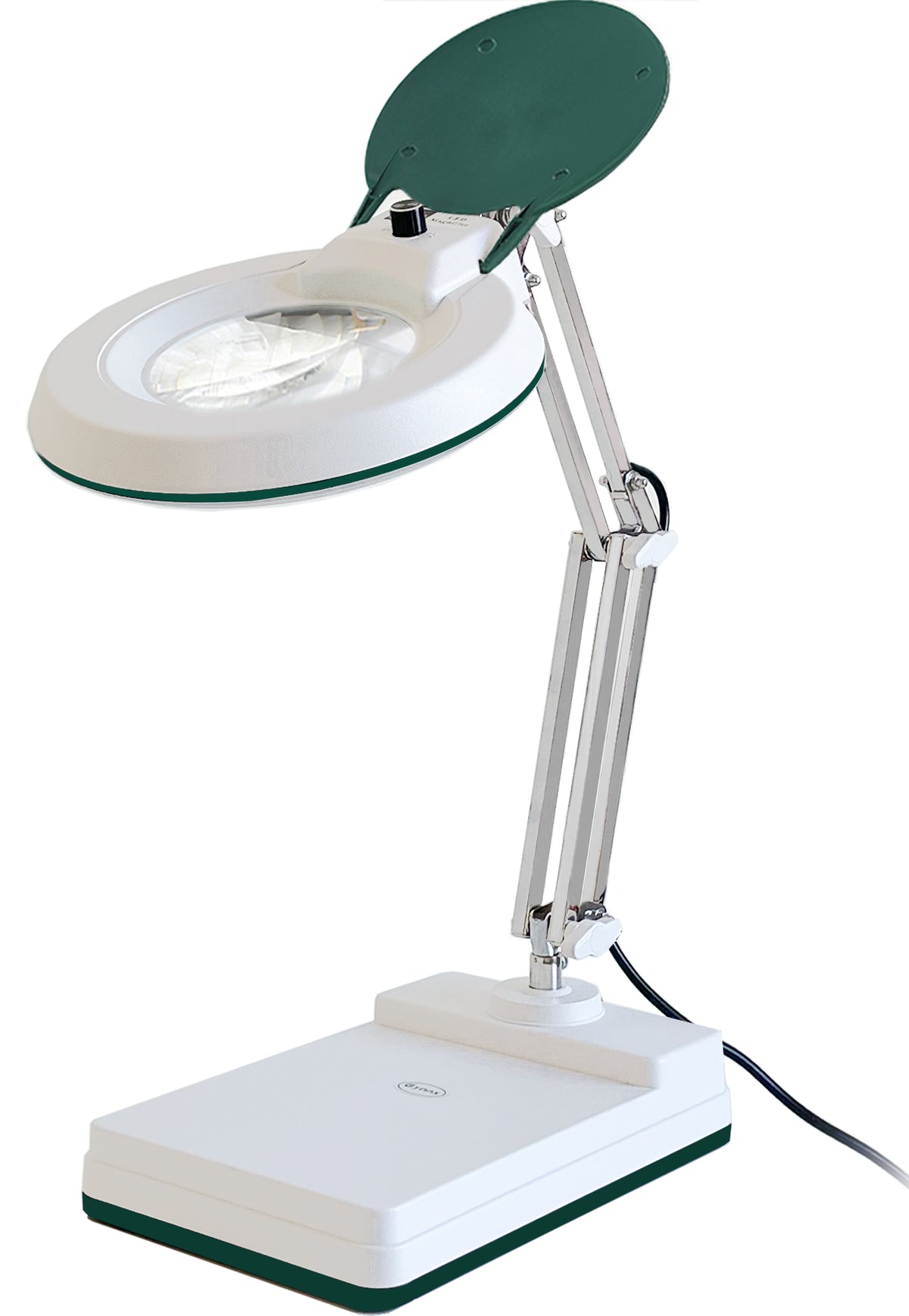 Green cover and green head trim — dimmable desktop magnifying lamp