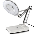 White cover and black head trim — dimmable desktop magnifying lamp