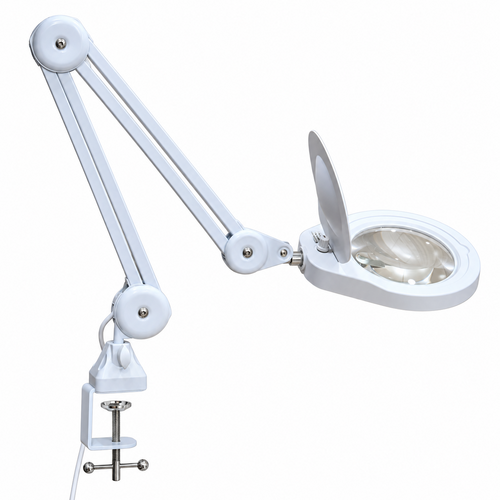 Gynnx white LED clamp magnifying lamp with 10X main lens and 20X auxiliary lens
